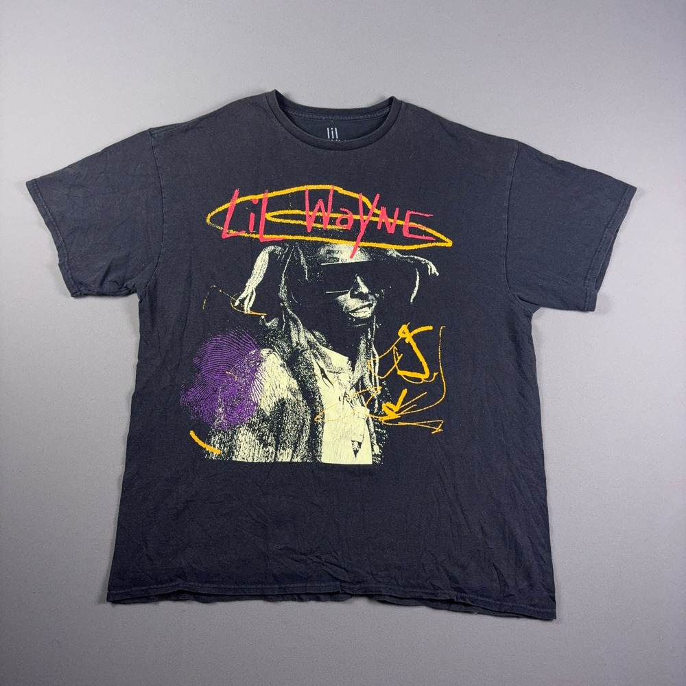 Lil Wayne Young Money Graphic T-Shirt Mens XL Black Cotton Rap Tee 2022 Official